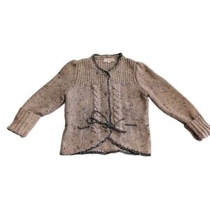 Label of Love Beige Cable Knit Cardigan Size XS With A Drawstring Waist